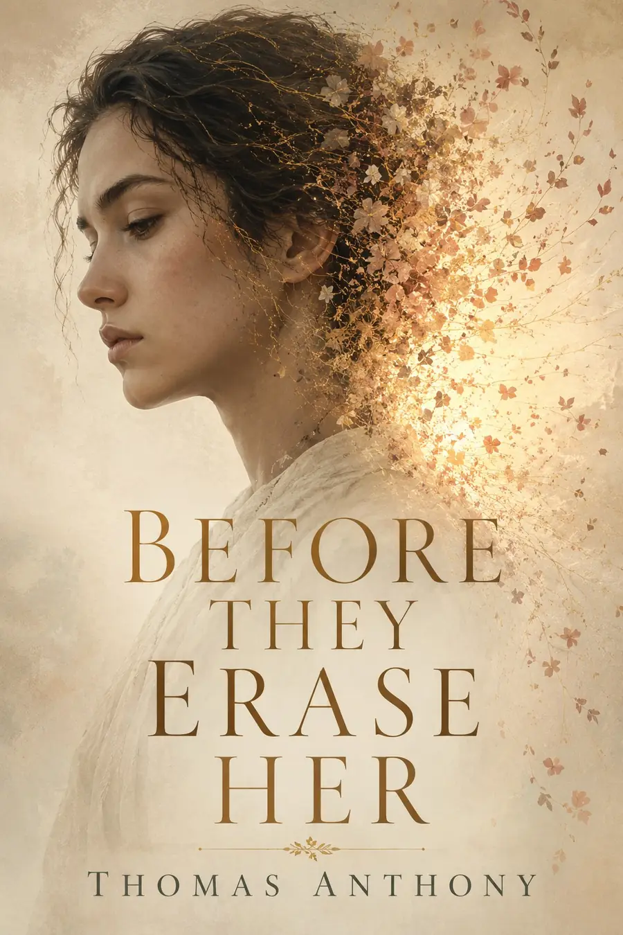 Cover of Before They Erase Her by Thomas Anthony — literary speculative fiction